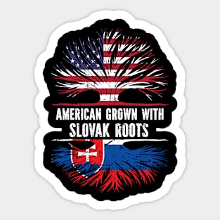 American Grown with Slovak Roots USA Flag Sticker